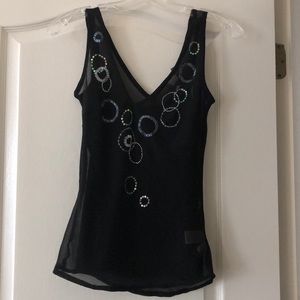 Black sequined tank